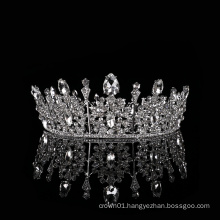 Alloy simple Factory sale pageant jewelry wedding dress elegant Party tiara princess rhinestone round Exquisite crystal crown